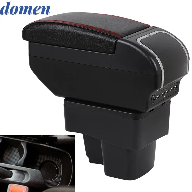 Armrest Box For KIA Rio 3 2011-2016 With USB Charging Ashtray Water Cup holder Rotatable Center Centre Console Storage box USB