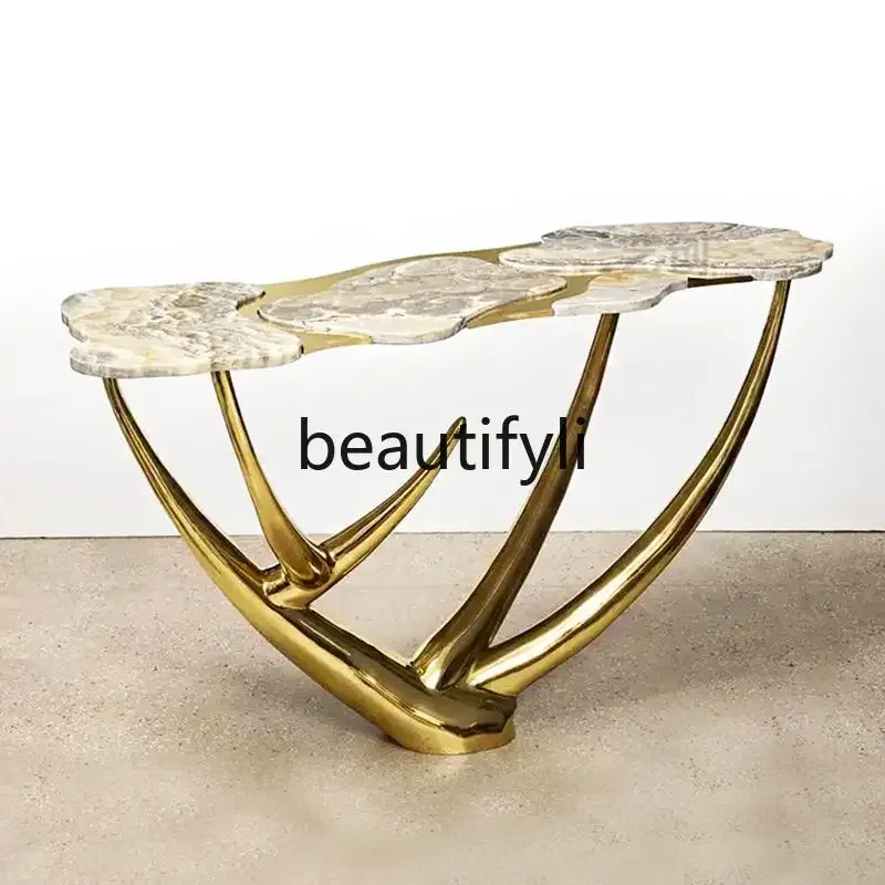 Light luxury marble countertop Entrance table Villa corridor  entrance Fashion entrance table