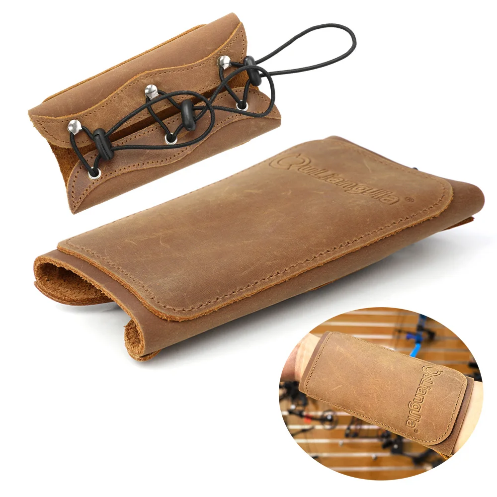 Adjustable Cow Leather Arm Guard Soft Protector for Outdoors Forearm Protector Shooting Hunting Target Protective Accessories