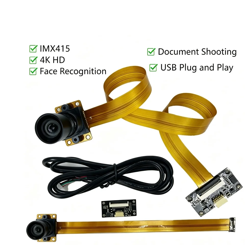 3840*2160 4K HD IMX415 USB Camera Module 90°CMOS Sensor USB 2.0 OTG UVC Plug and Play 30FPS MJPEG YUY2 Webcam for Lightburn DIY