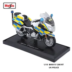 Maisto 1:18 BMW R 1200 RT UK-POLICIE 정품 오토바이 모델, 수집용 레벨 선물 장난감, 정적 다이 캐스팅 모델