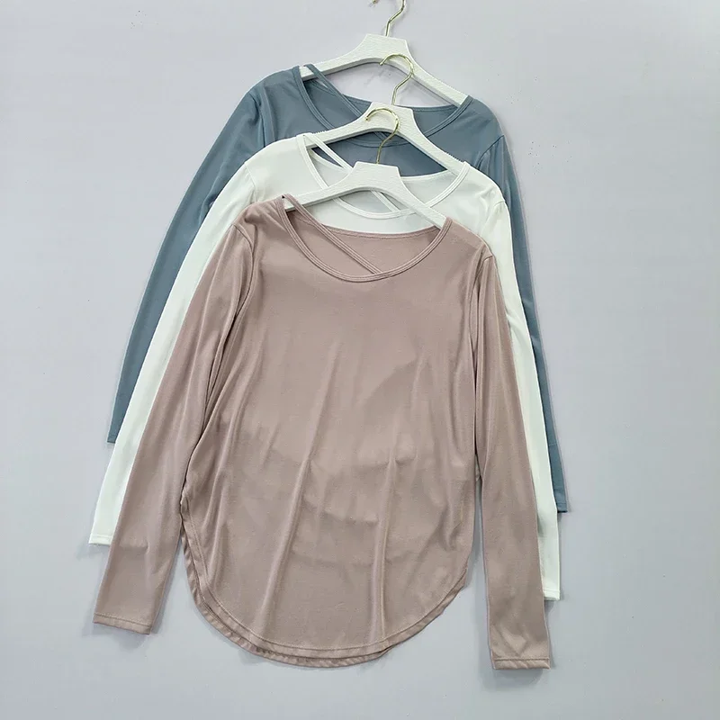 Women's Quick Drying Loose Long Sleeve T-shirts Sports Top Casual Breathable Running Blouse Sweat Wicking Yoga Suit Blouse