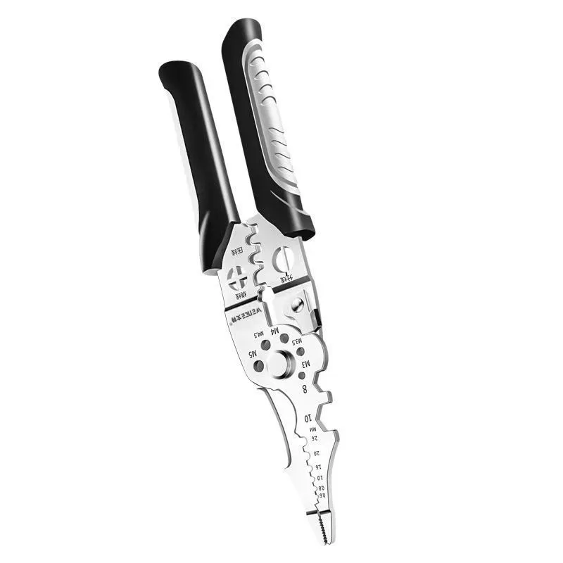 Multifunctional 2024 New Electrical Wire Stripping Pliers Splice Skin Peeling Wire Bending Imported Type Wire Winding Scissors
