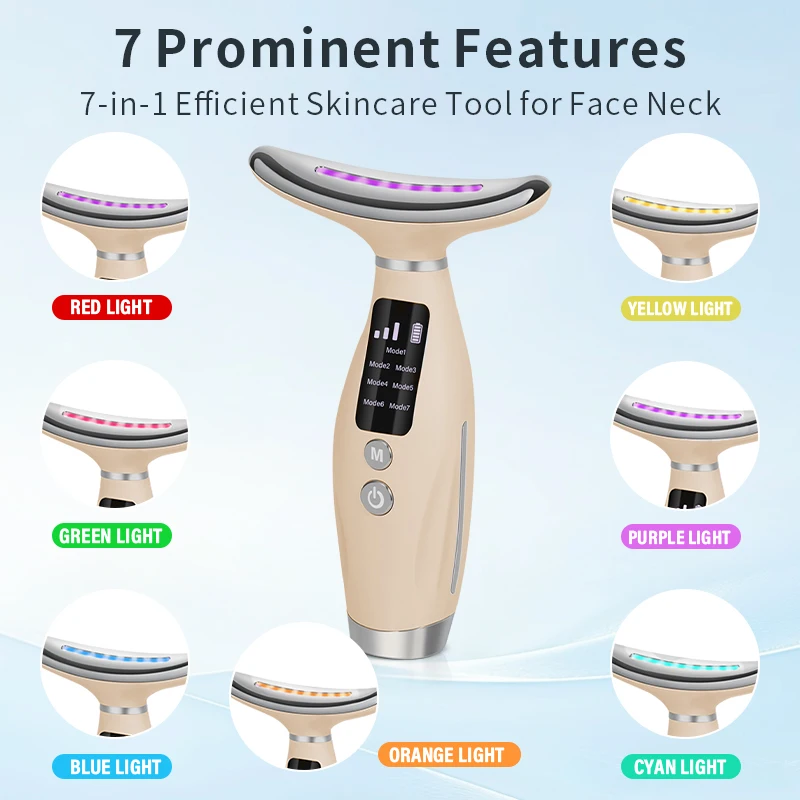 Dispositivo de belleza Facial de microcorriente EMS, LED IPL, rejuvenecimiento de la piel, limpieza, eliminación de papada, masajeador reafirmante de elevación Facial