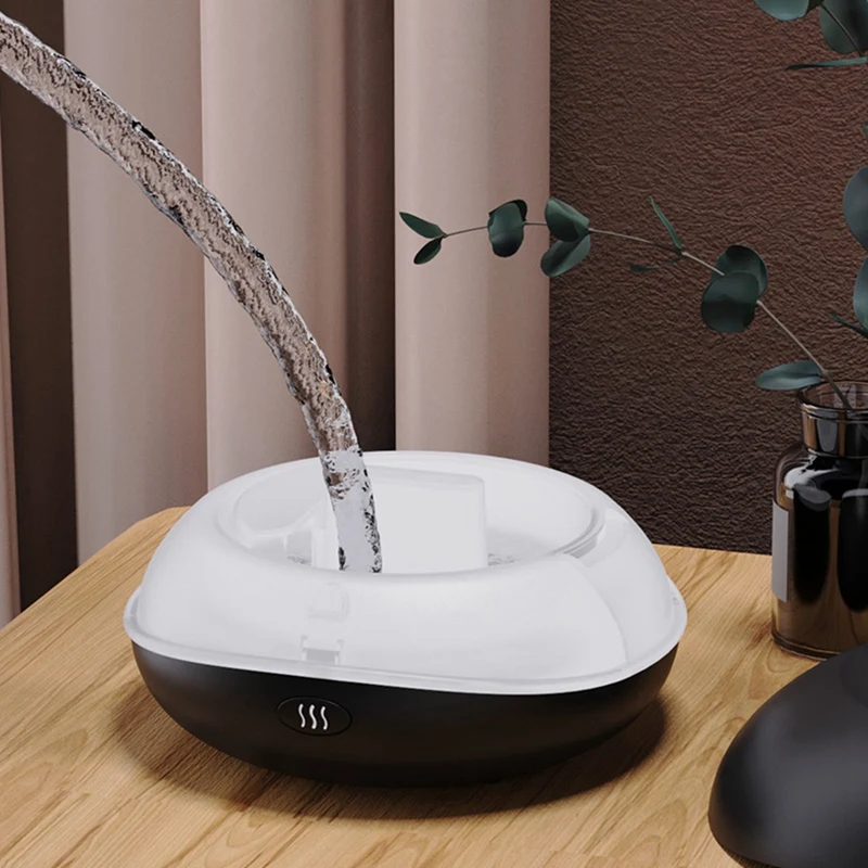 Humidifier Mist Type Mini Air 3D Simulation Flame Humidifier Can Add Aromatherapy USB Plug-In Durable Easy To Use White