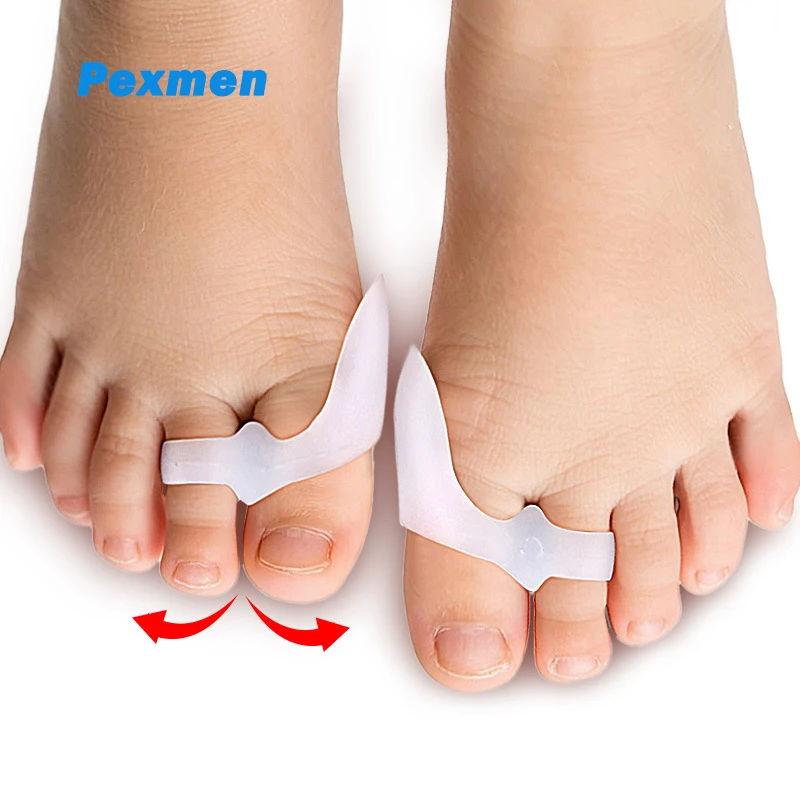 Pexmen 2/4Pcs Toe Spacers Protectors Bunion Pads for Kids Toe Separators Corn Callus Removers Hammer Toe Straightener for Toes