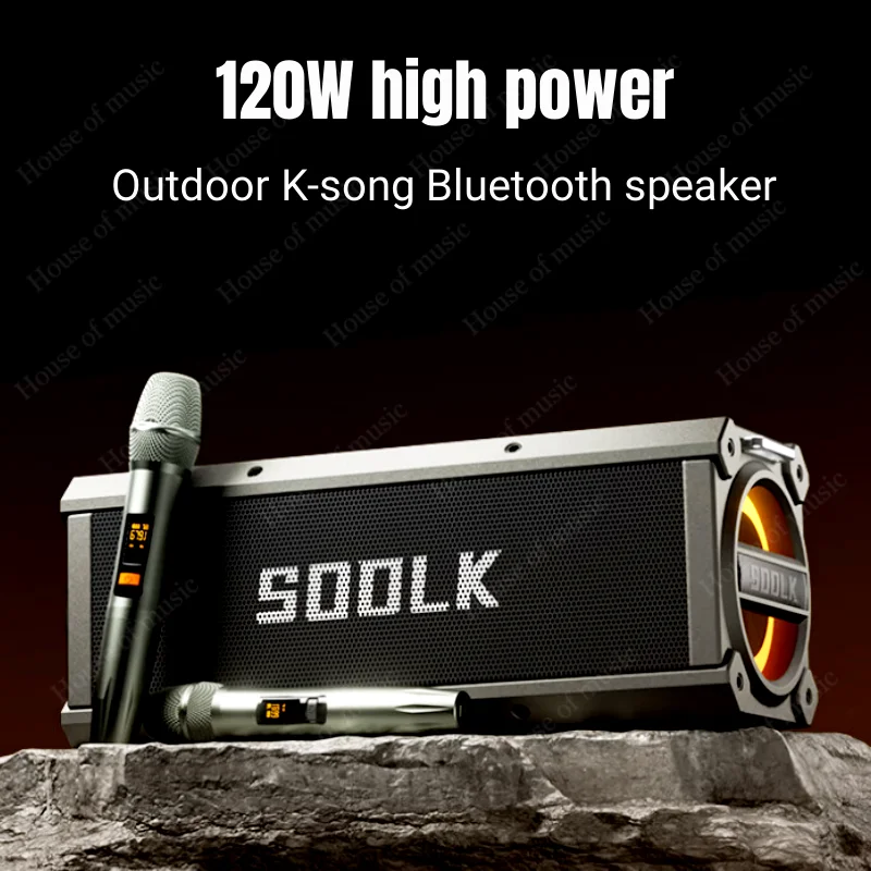 

SODLK T200PLUS 120W Party Speakers Boombox Altavoces Caixa De Som Wireless Subwoofers Outdoor Portable Karaoke Bluetooth Speaker