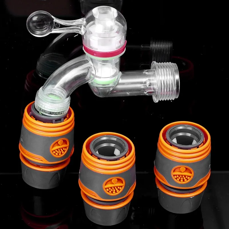 12/1x Garden Hose Adapter Connector Tap Extender Hose Quick Connection Stop Coupler Joint Water Pipe Irrigation Fittings 1/2"