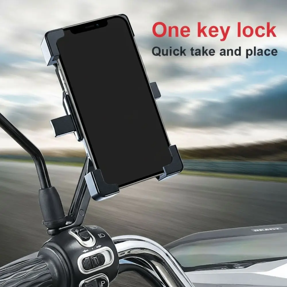 

Adjustable Bike Phone Mount Easy To Install Anti Shake Motorcycle Phone Holder Shakeproof Quick Release for 4.5-6.3 Inch Phones