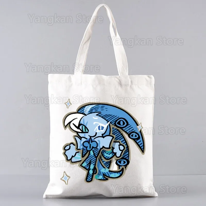 Shadow Milk Cookie Canvas Tote Bag Casual Shoulder School Bags Reusable Women's Shopping Bag