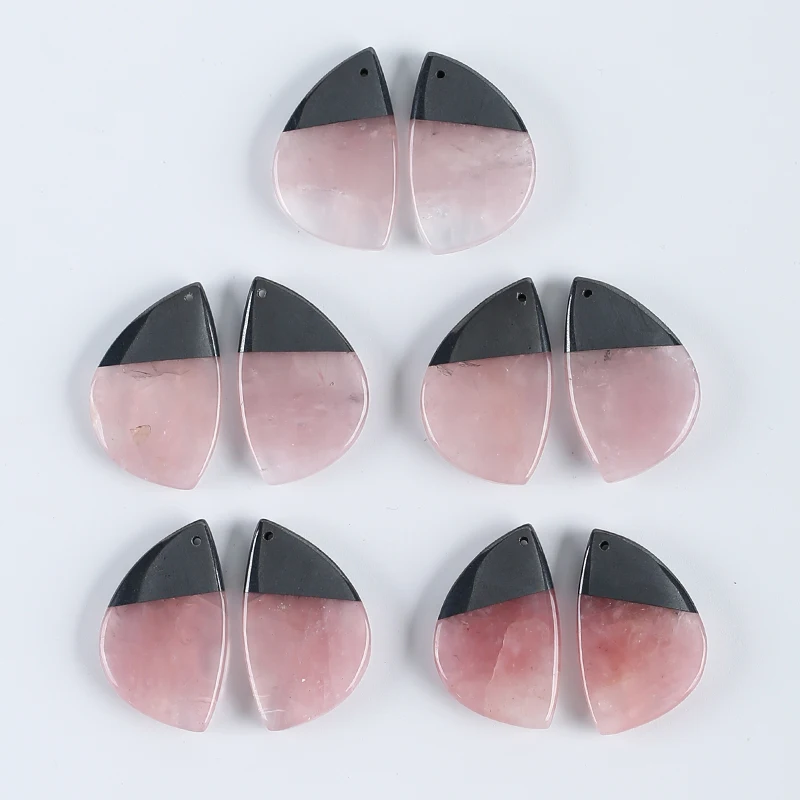 Natural Rose Quartz and Hematite Gemstone Earrings, Earrings Girl Jewelry Women Gift