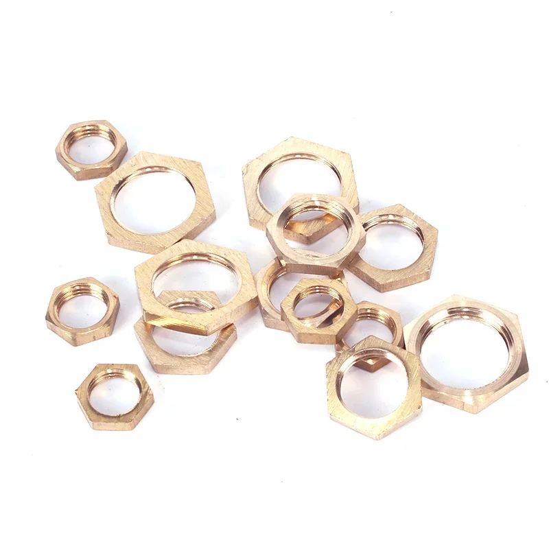 Messing Hex Lock Muttern Rohr Fitting M10 M12 1/8 "1/4" 3/8 "1/2" 3/4 "1" BSP Innengewinde Sechseckigen schaft kappe
