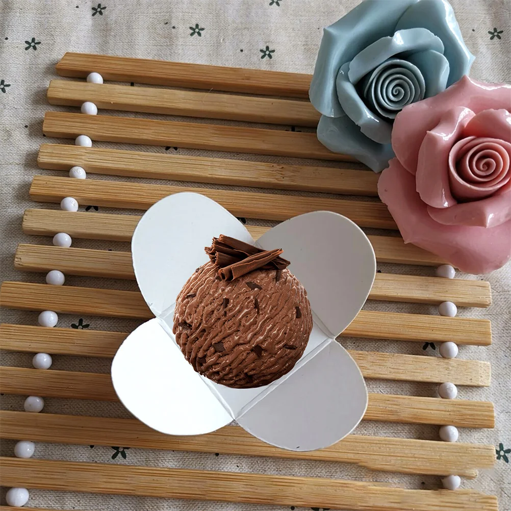 200 Pcs Carton Chocolate Tray Mother Mini Cake Stand Paper Truffle Cups Square Candy Decor