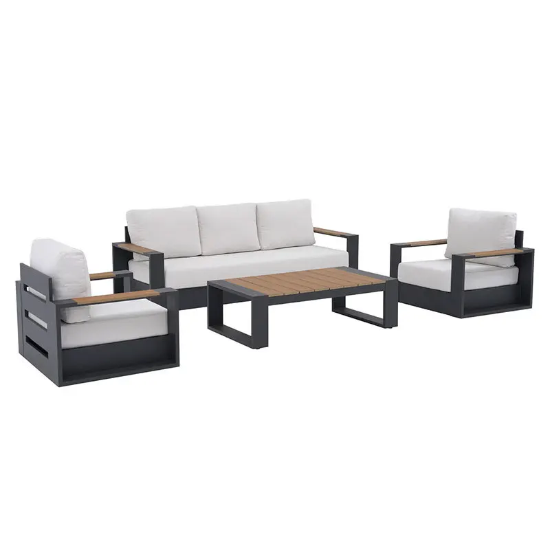 #Outdoor Patio Sofa Set Aluminum Frame Waterproof Stainless Steel Accents Villa Garden Balcony Terrace Leisure Furniture