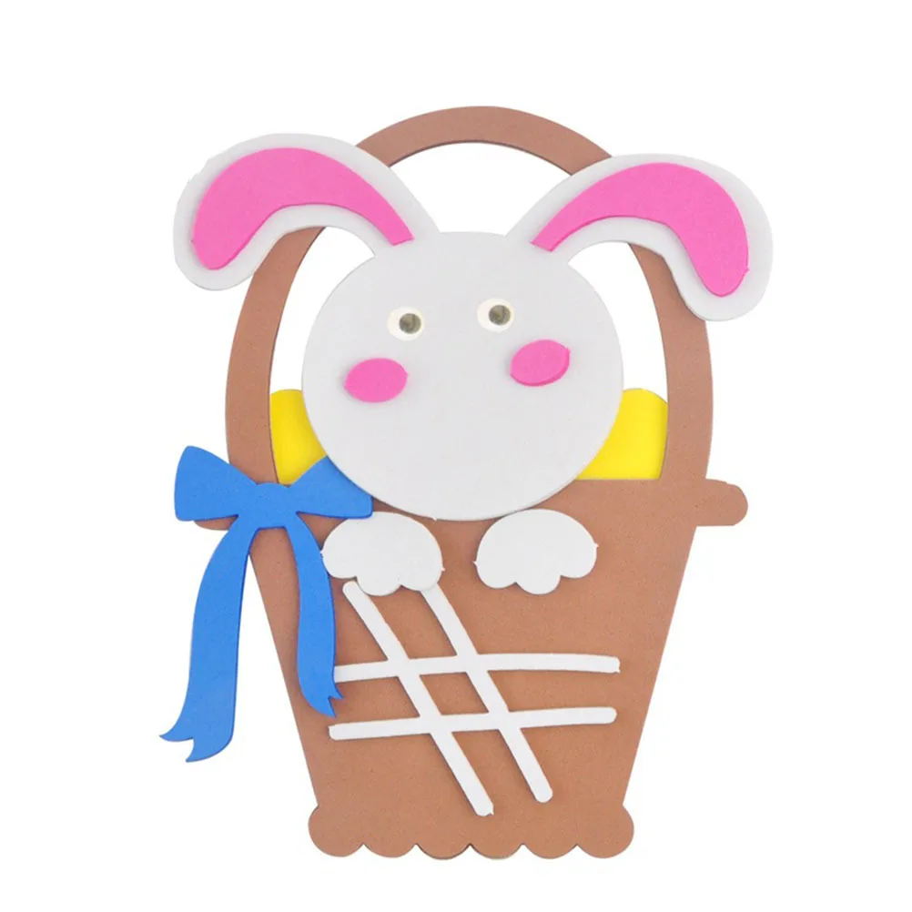 Panier de fleurs de pâques, 4 pièces, Kit de bricolage, artisanat créatif fait à la main pour enfants, décor d'œufs éducatif, cadeau de vacances, jouet pour enfants