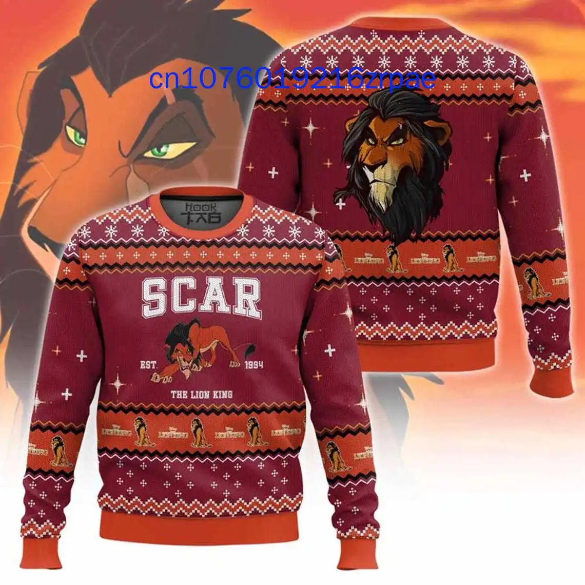 2024 New The Lion King Christmas Sweater 3D Print Men and Women Casual Cartoon Sweatshirt Christmas Sweater