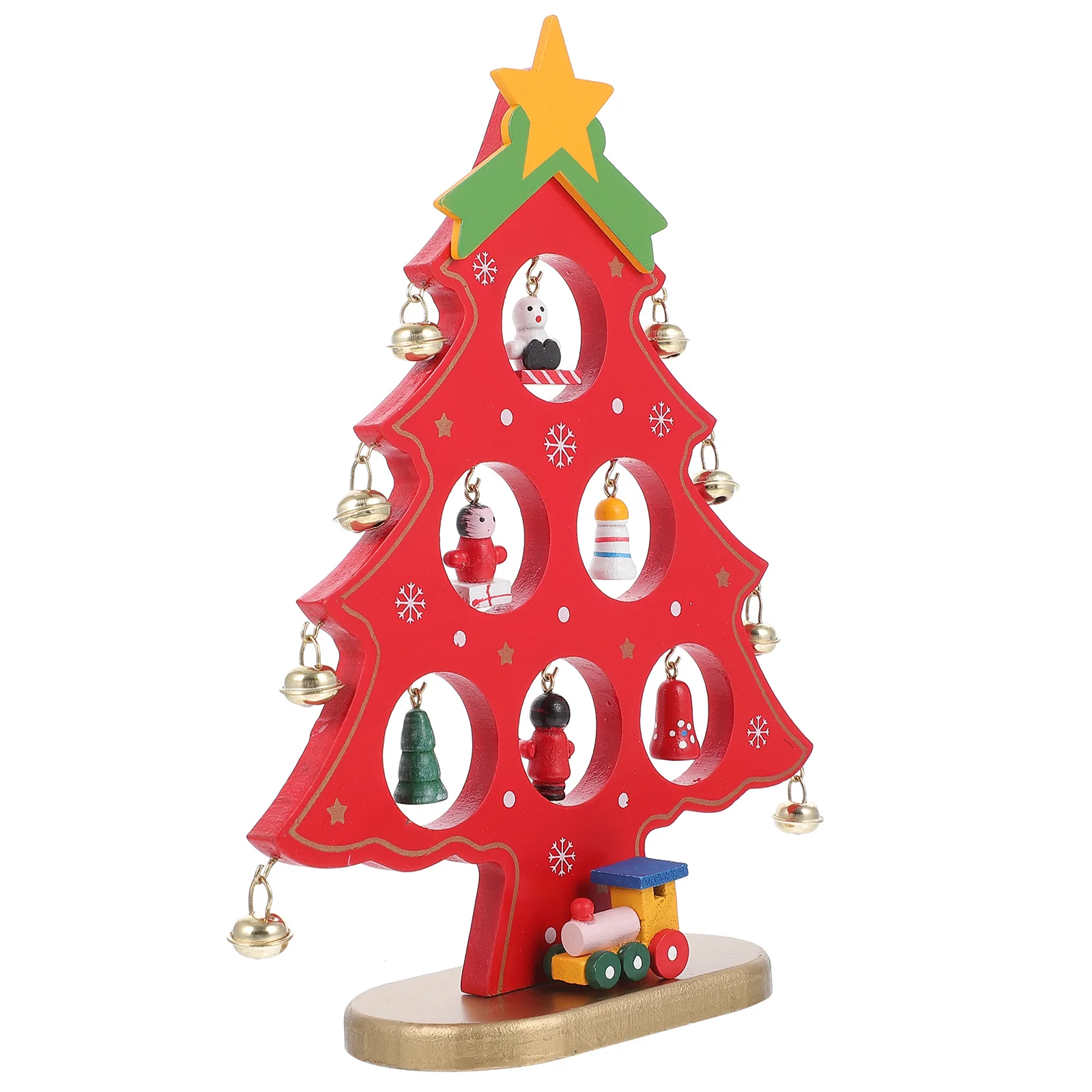 

1Pcs Christmas Wooden Tree Decor Mini Desktop Ornament Creative Xmas Party Decoration Home Display Mini Xmas Tree