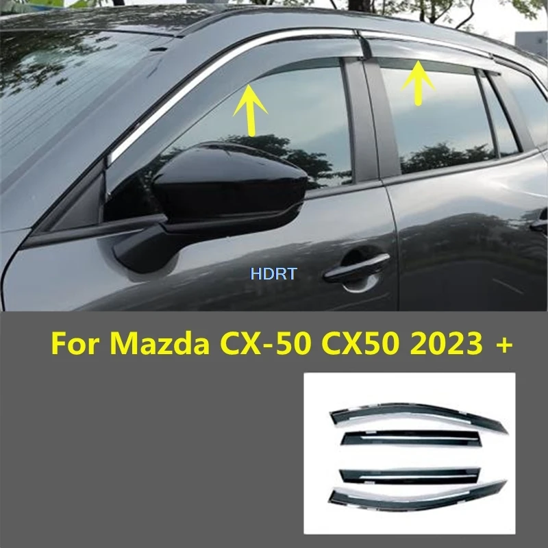 

Side Window Deflector Cover For Mazda CX-50 CX50 2023 + Car Styling Wind Weather Shield Door Visor Sun Rain Screen Shelter Guard