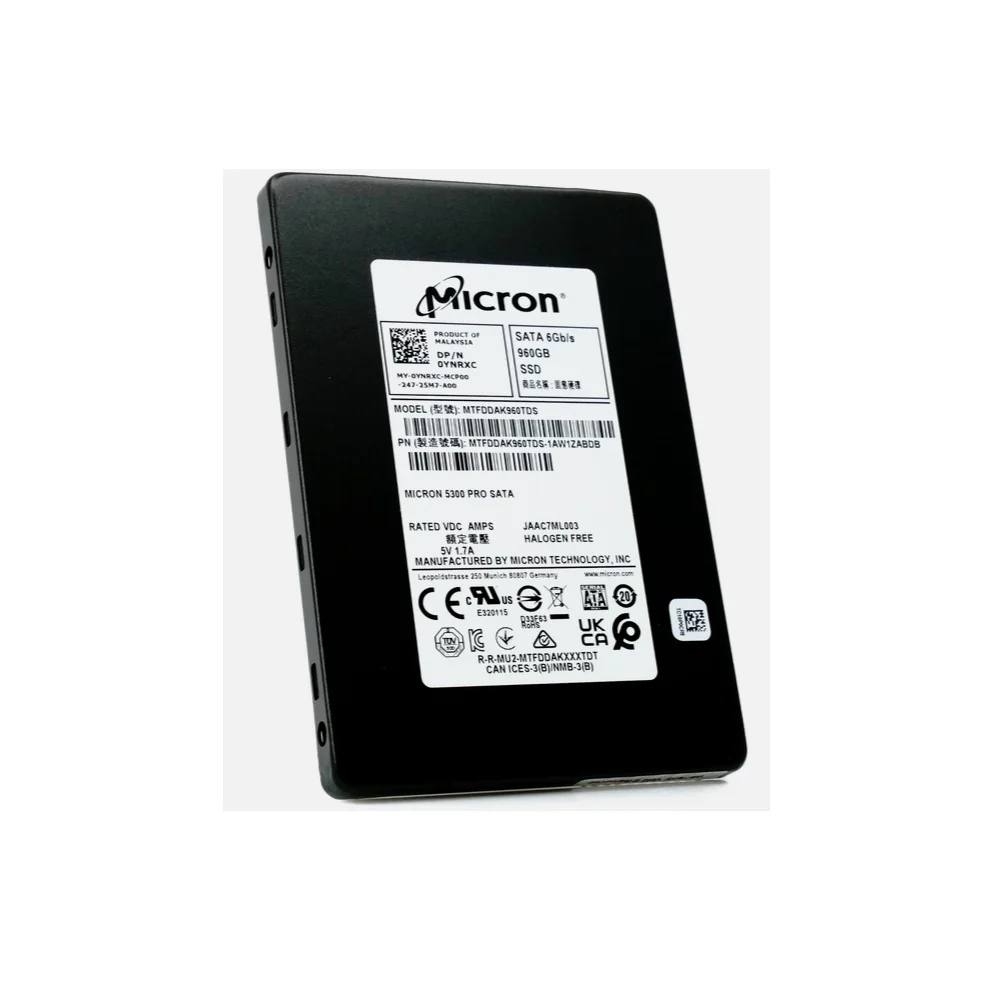 Nuovo SSD aziendale Micrn 5300 Pro 960 GB SATA 6 Gb/s da 2,5 pollici MTFDDAK960TDS per Dell