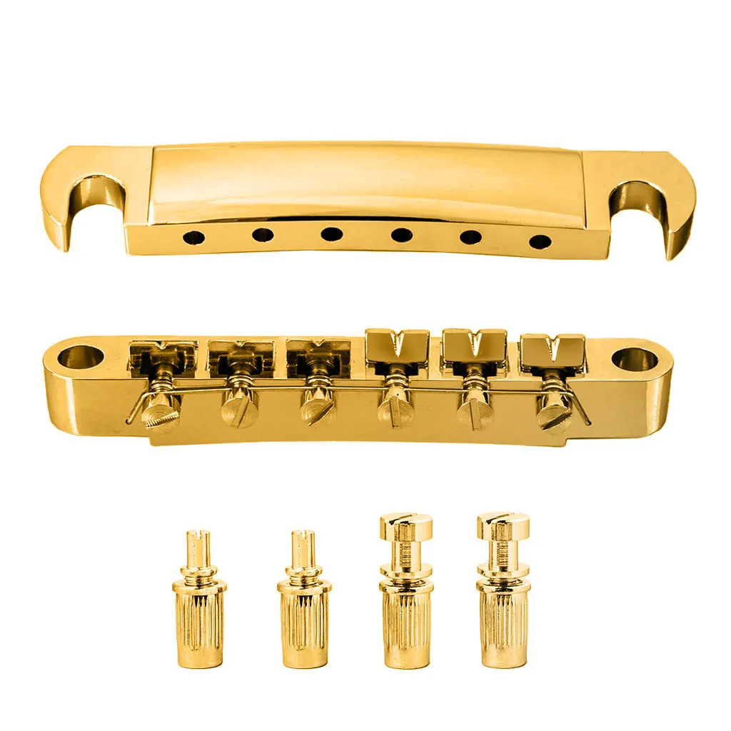 Guyker Tune-O-Matic Roller Saddle Guitar Bridge For LP SG 6 String Guitars Electric Guitar 1 Set of 6 Strings Guitar