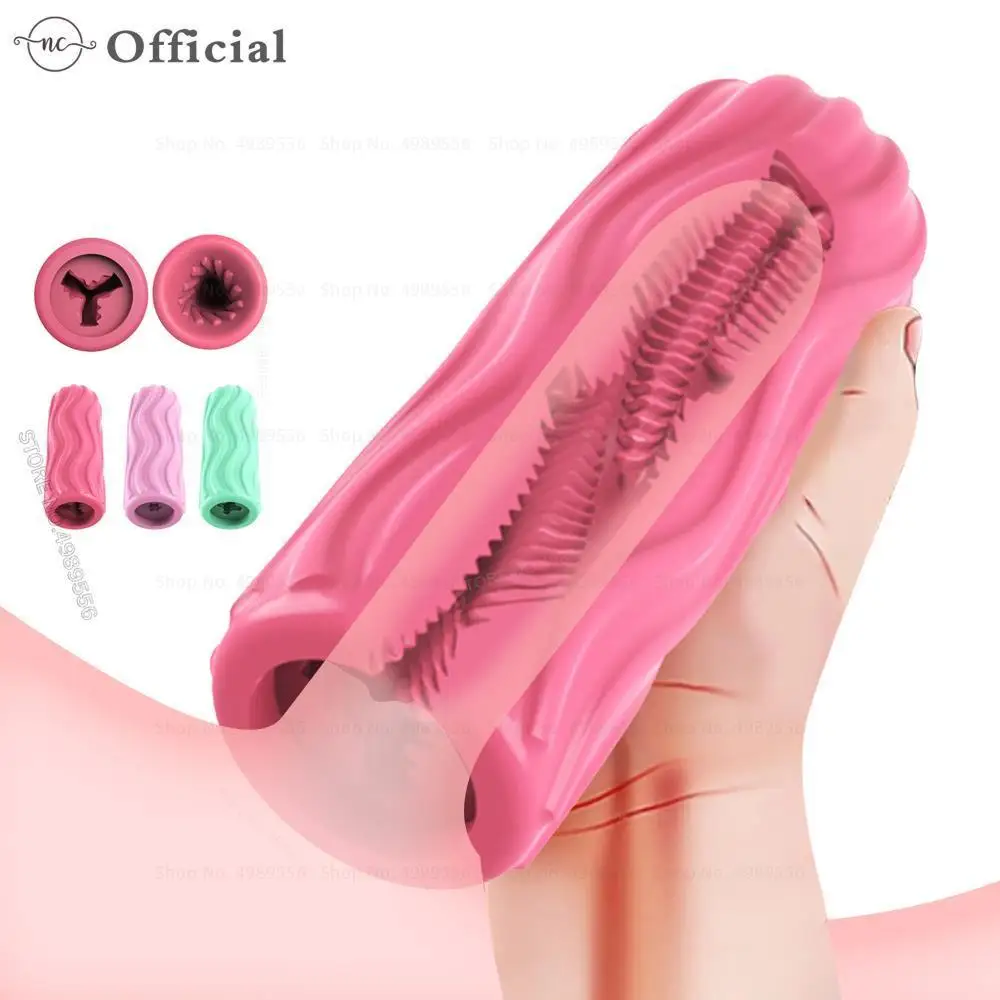 Pleasent Aircraft Cup Male Masturbators Masturbation Device Soft Clear Pocket Pussy Penis Sleeve Training Adult Sex Toys for Men