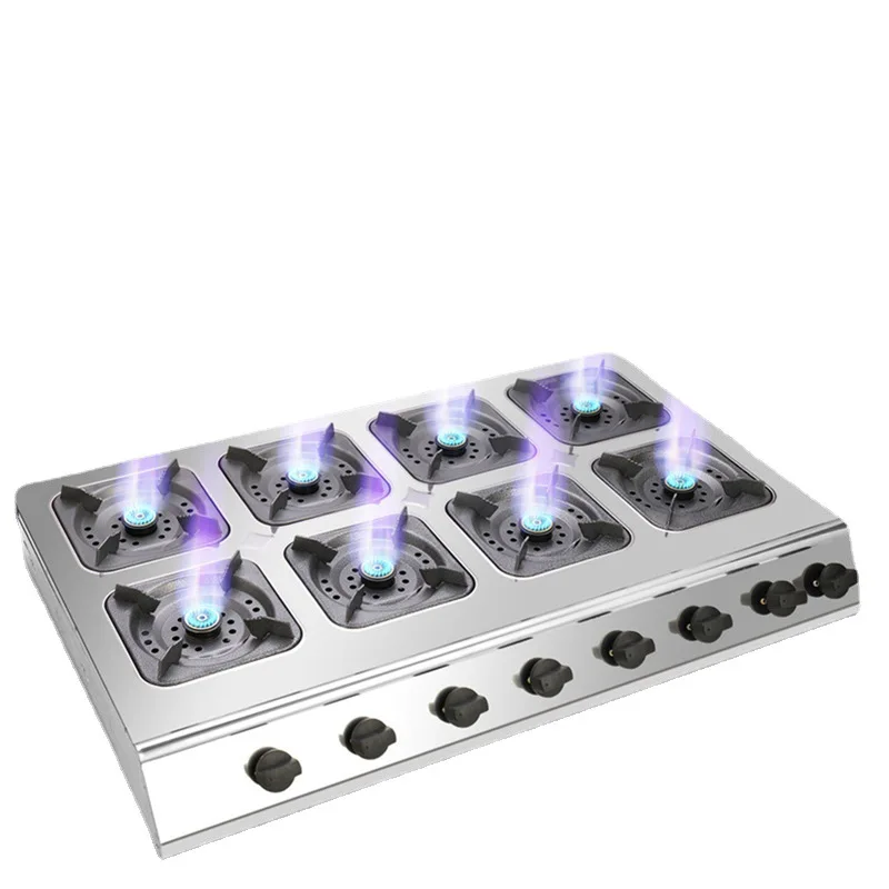 Commercial Multi Head Gas Casserole Stove Stainless Steel Tabletop LPG Natural Gas 3 4 6 8 Burners Energy Saving Hot Pot Cooker