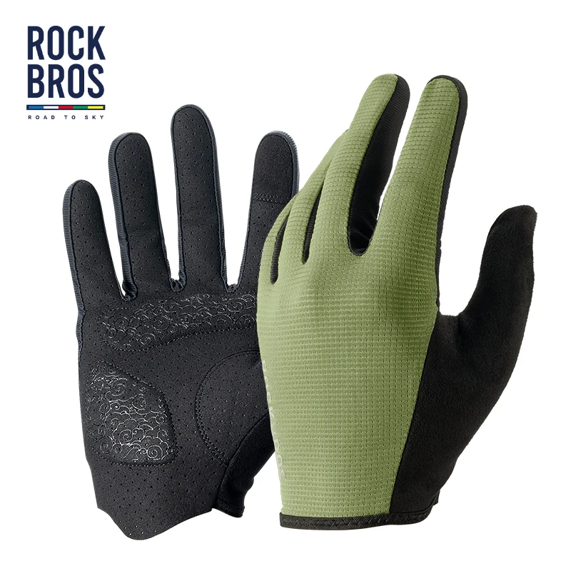 ROCKBROS ROAD TO SKY Bicycle Gloves Full Finger Cycling Gloves Sweat Absorbent Fabric Men Women Breathable Bike Gloves