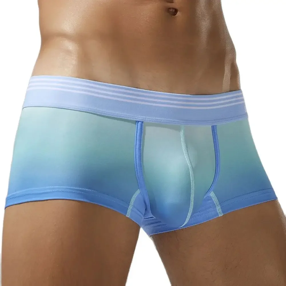 

Мужские трусы-боксеры с градиентом, нижнее белье, мягкие дышащие удобные плавки, мужское нижнее белье