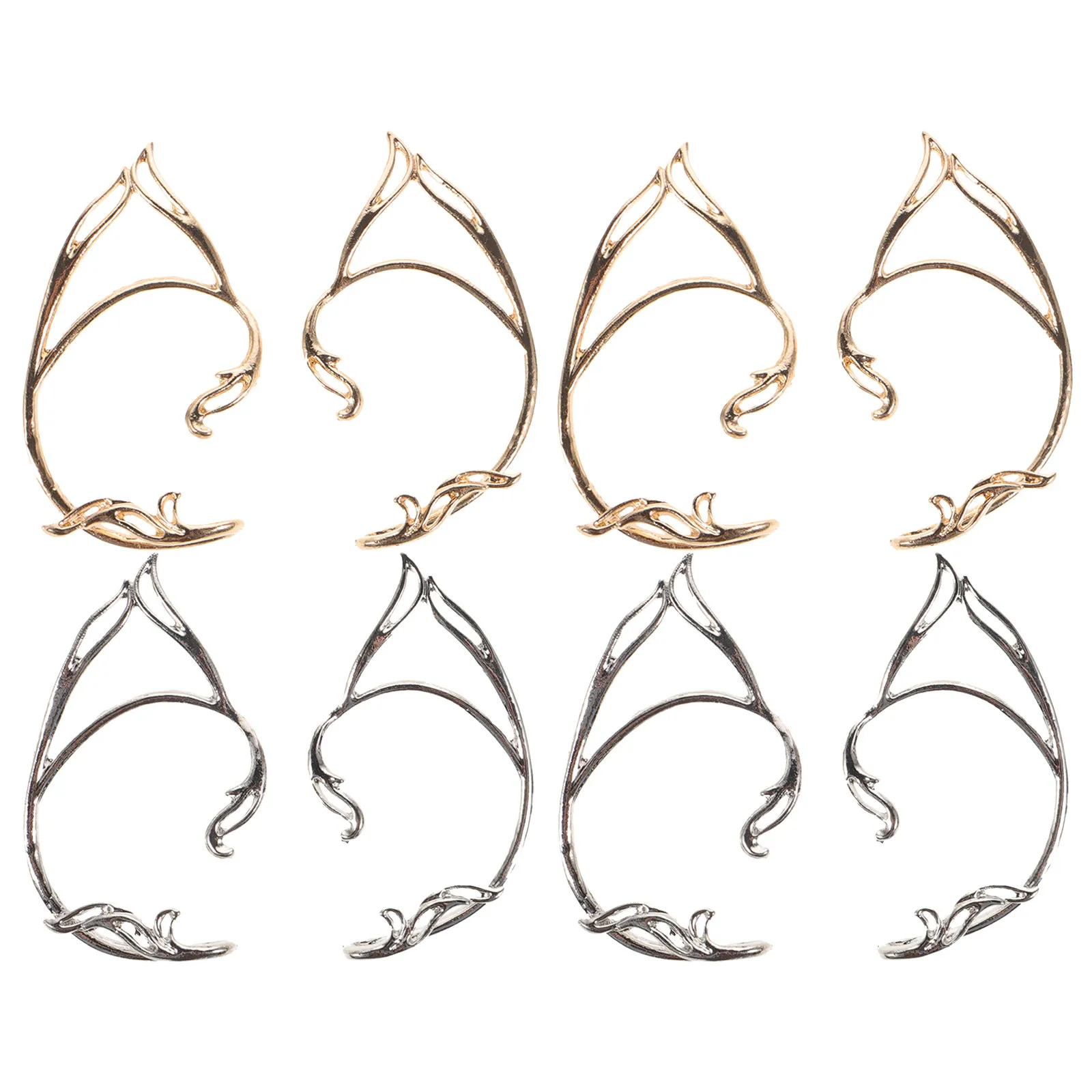 8Pcs Ear Clips Non Piercing Elf Ear Jewelry Unique Wrap Earrings Lightweight Vintage Fairy Accessories for Women Costume Cosplay