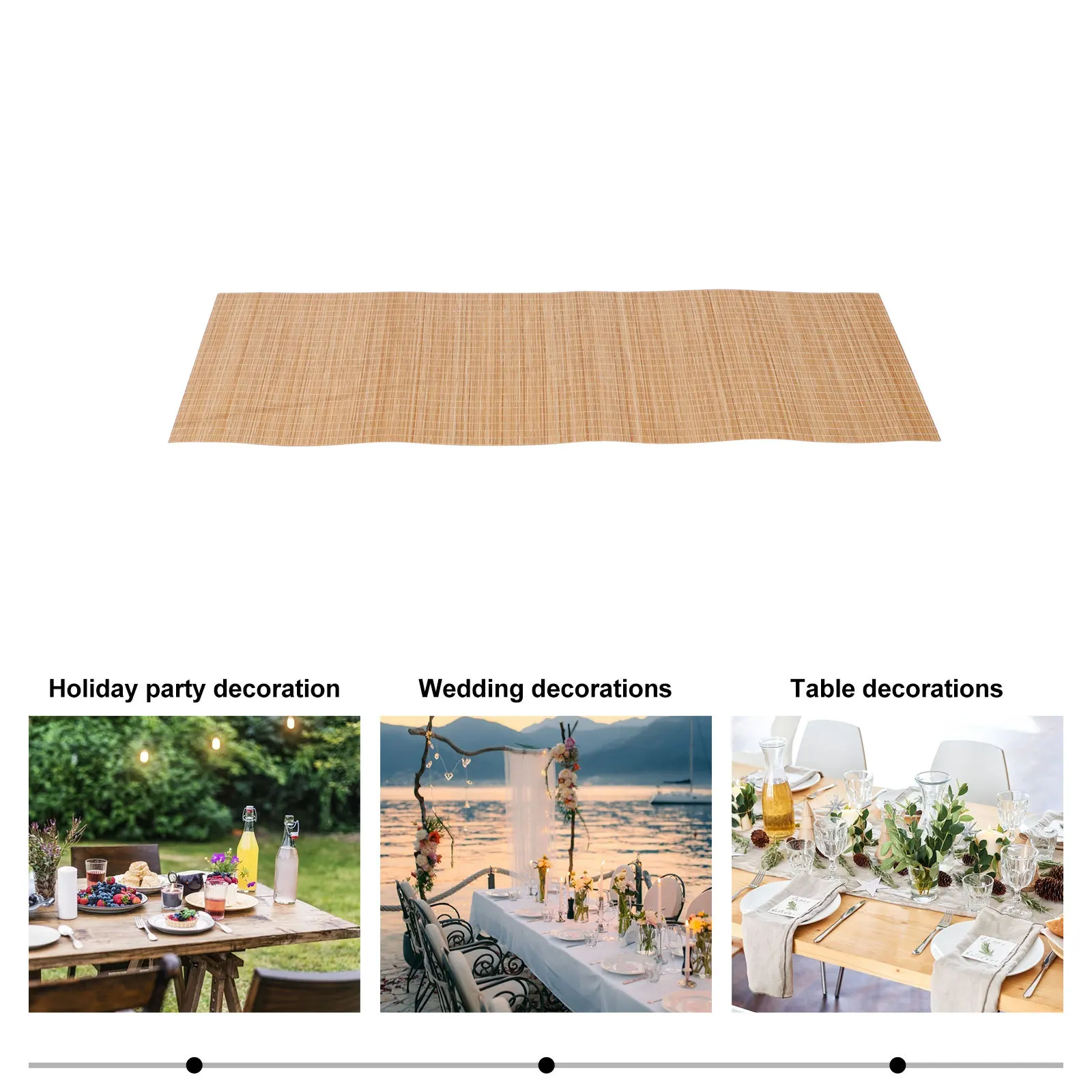 

Waterproof Bamboo Table Runner Heat Resistant For Tearoom Dining Table Decoration Placemat Tea Mat Bamboo Tea Curtain