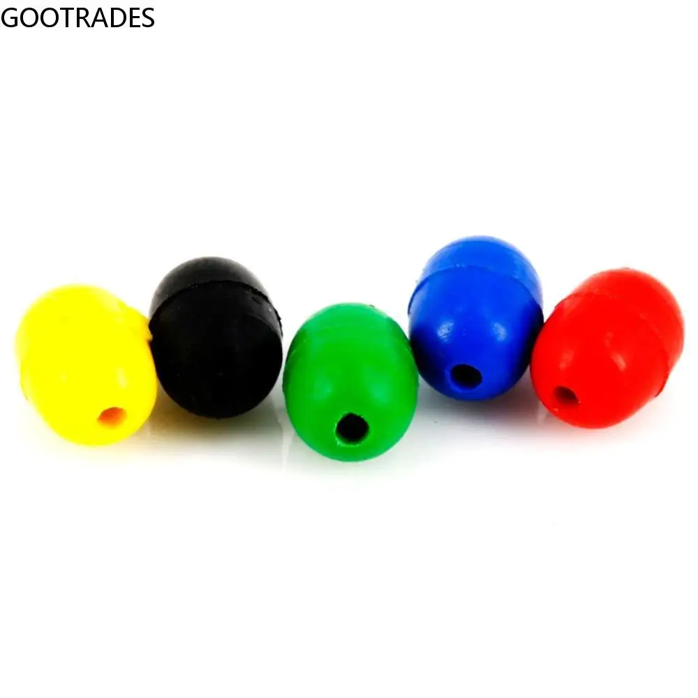 

100 PCS Color Anti-Collision Bean Soft Rubber Buffer Beads Blending Color Fishing Float Fishing Accessories