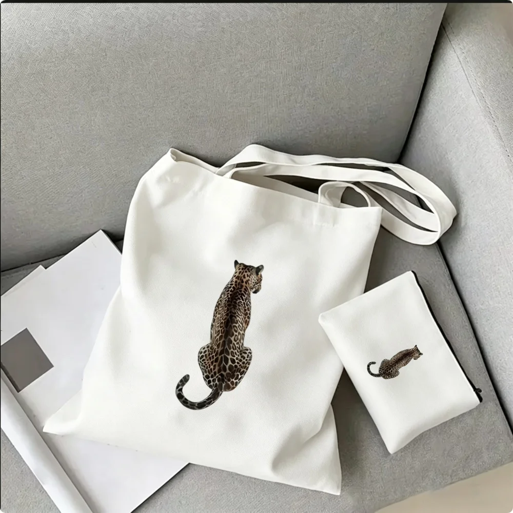 Wild Leopard Safari Pack Animal Print Travel Handbag Cheetah Commuter Satchel Wilderness Zoo Outing Streetwear Utility Tote