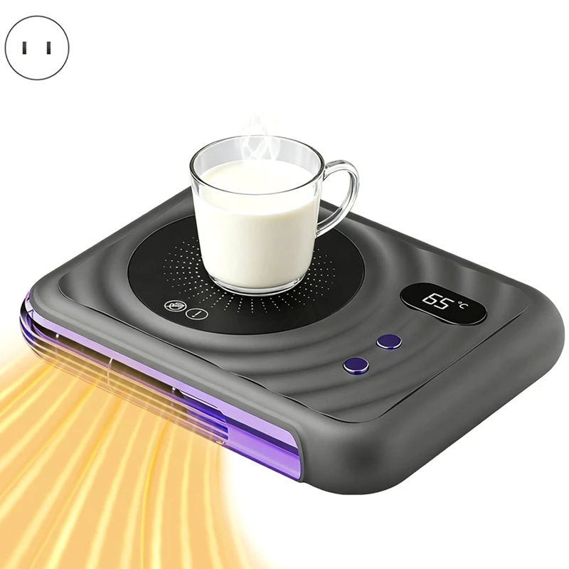 Mug Warmer Electric Cup Warmer Heating Cup Heater with Temperature Display for Coffee Milk Tea Fan Warmer in Winter US-AD23