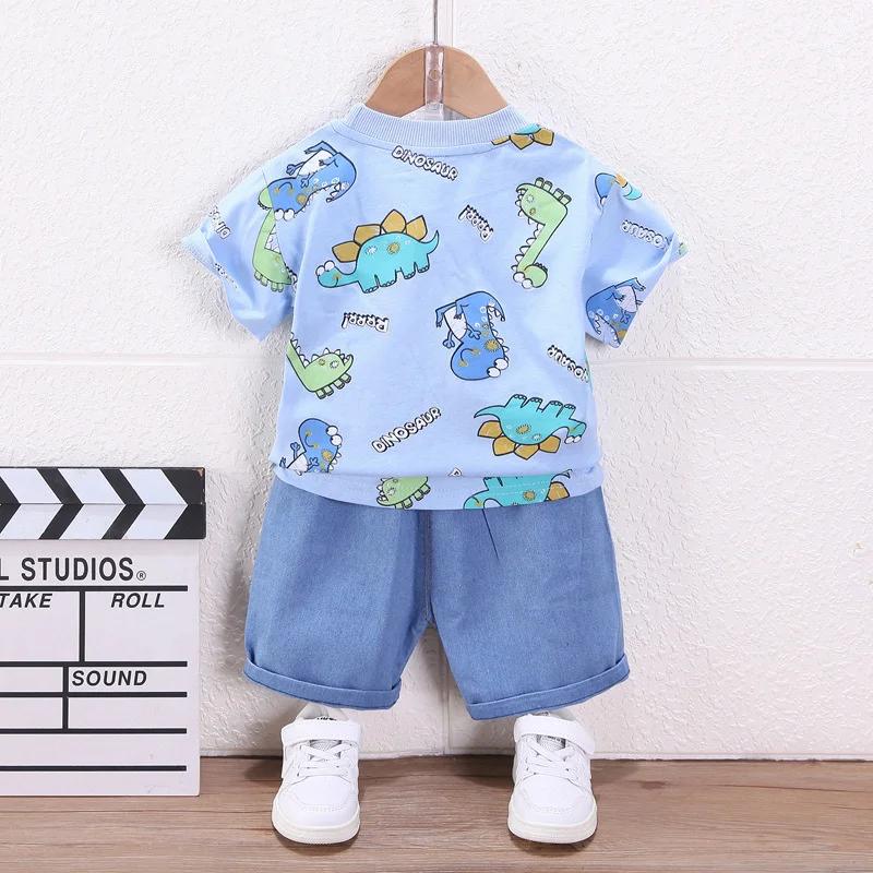 New Summer Baby Boys Clothes Suit Children Cartoon T-Shirt Shorts 2Pcs/Sets Toddler Casual Costume Kids Boys Clothing Tracksuits