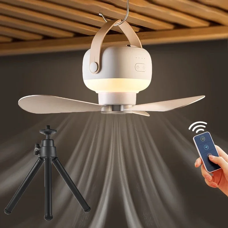 مروحة سقف بمروحة كهربائية، مروحة صغيرة عنبر، سقف ناموسية، إطار مثلث لسطح المكتب، ضوء ليلي قابل للتعديل