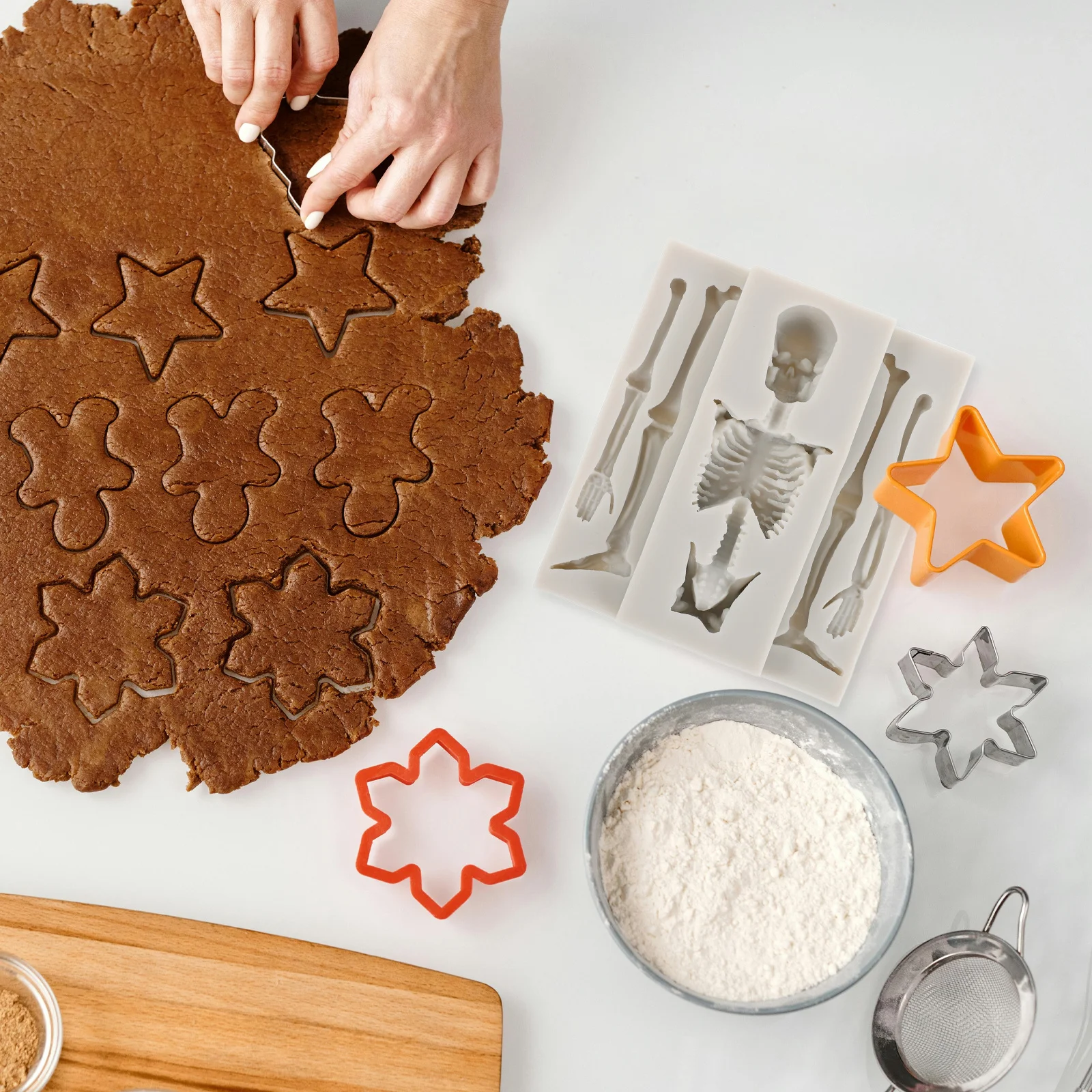 

2Pcs Silicone Halloween Skull Molds Non Stick Flexible Baking Mold for Chocolate Candy Cookie Fondant Jelly Chocolate Skull Mold