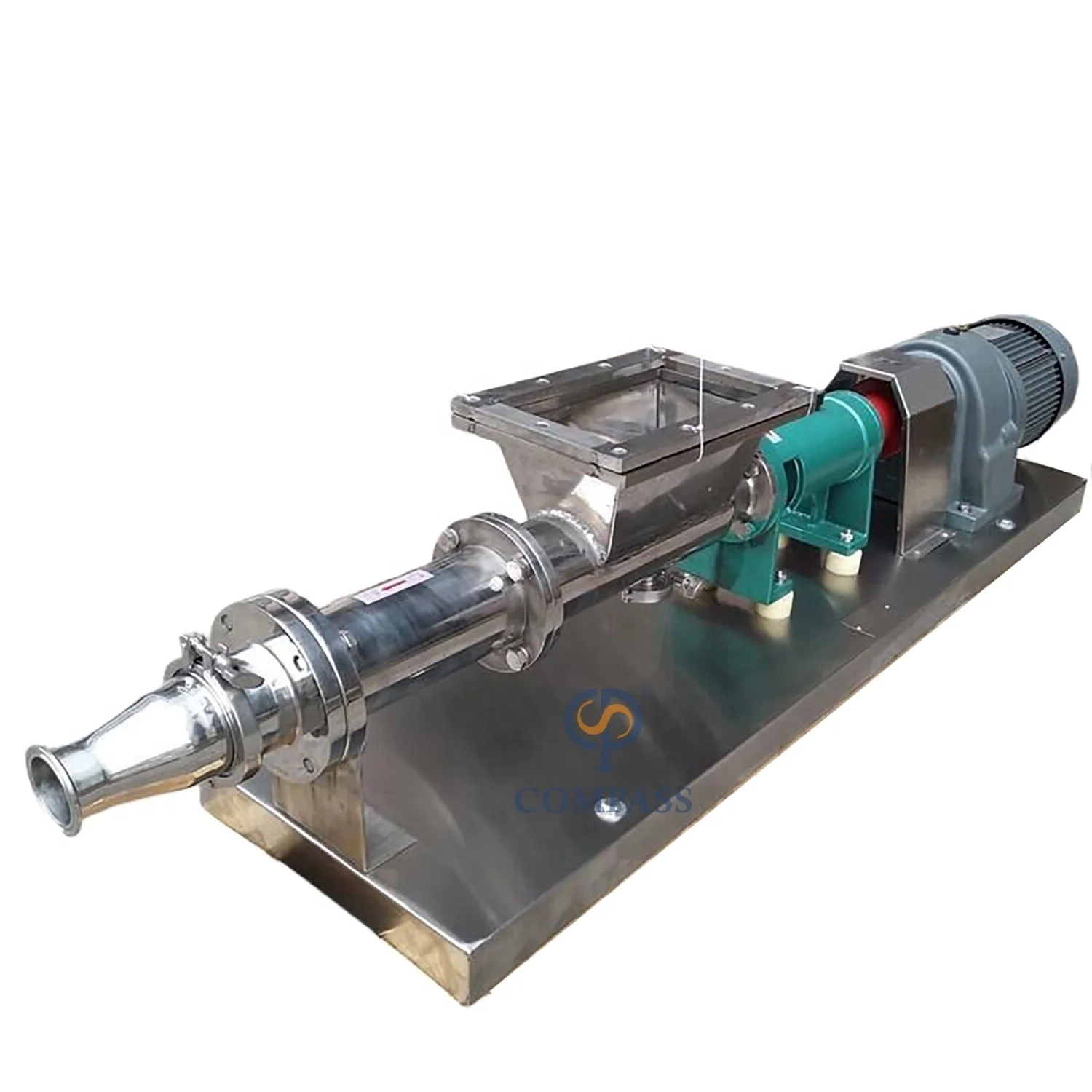 Stainless steel food grade honey high viscous liquids helical mono screw pump with hopper