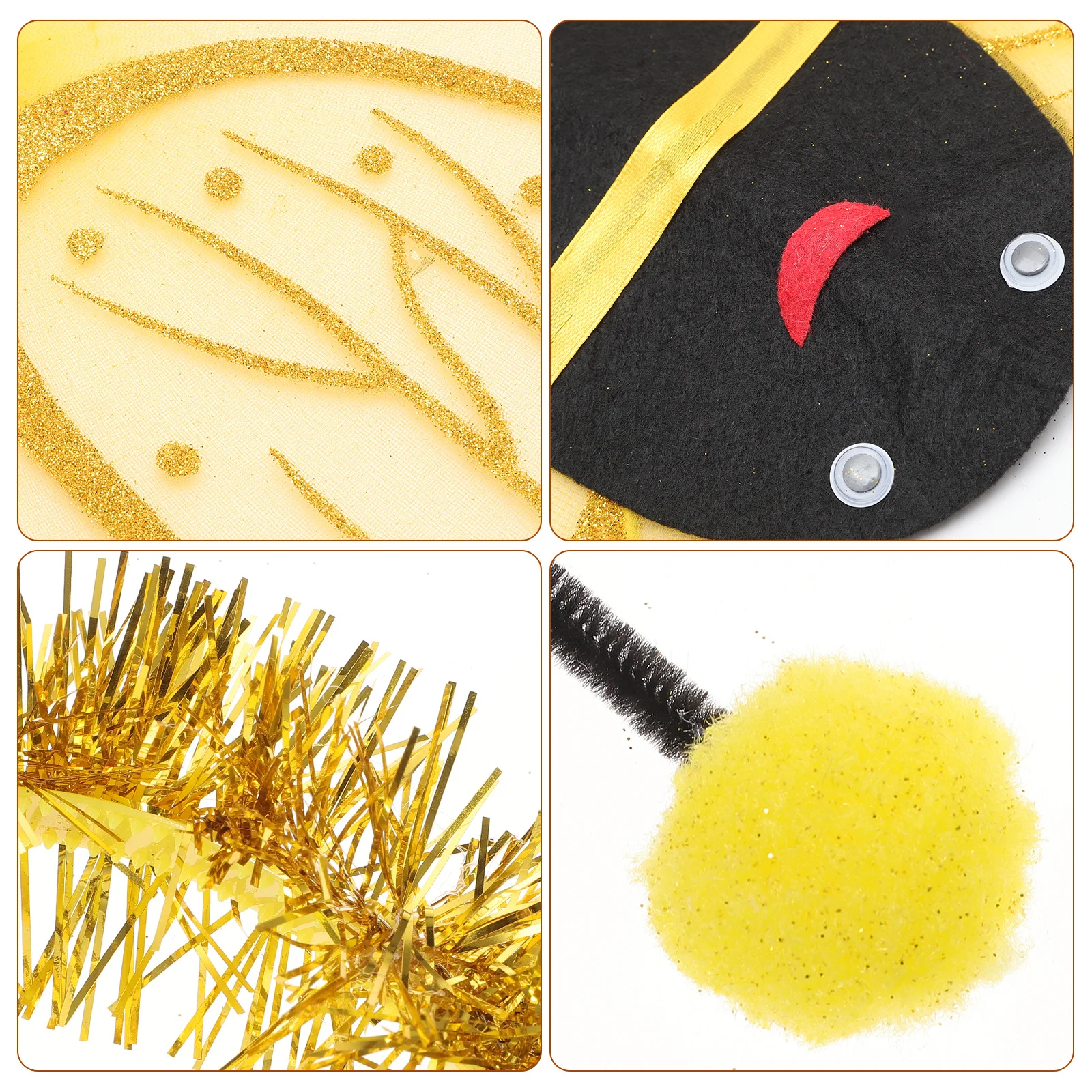 4Pcs Kids Honey Bee Costume Set Wings Headband Dress Wand for Children Boys Girls Play Time Bee Costume for Kids