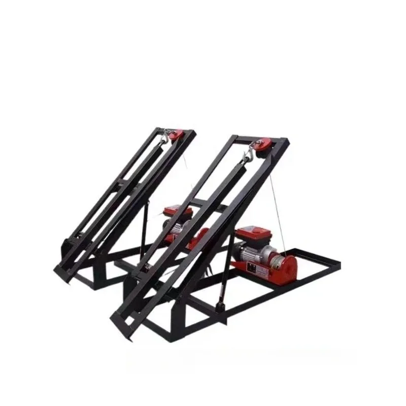 Small electric 220v wireless remote control tiling machine hanging frame hanging folding color steel tile resin tile