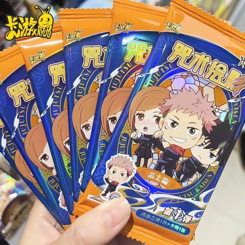 KAYOU Genuine Jujutsu Kaisen Satoru Gojo Fushiguro Megumi Itadori Yuji Standing Plates Warlock Edition Anime Collection Card Toy
