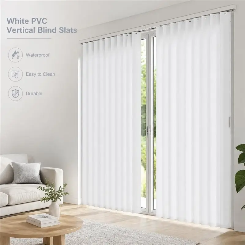 FLYY-Ersatzlamellen für Vertikaljalousien für Türen und Fenster, weißes PVC, 82,5 x 3,5 Zoll, für Vertikaljalousien, 5 Stück – Detail 5