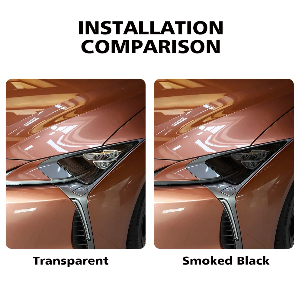 For Lexus LC 500/500h Z100 2018-2026 High-Gloss Smoke Black Pre-Cut TPU Headlight Protection Film PPF Anti-Scratch Vinyl Kit