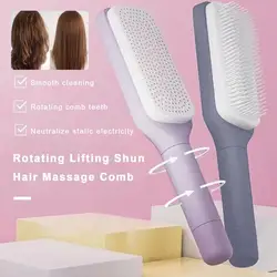 Large Massage Comb One-Key Self Cleaning Hair Brush Anti-static Scalp Massage Hair Comb Women Hairdressing Telescopic Comb