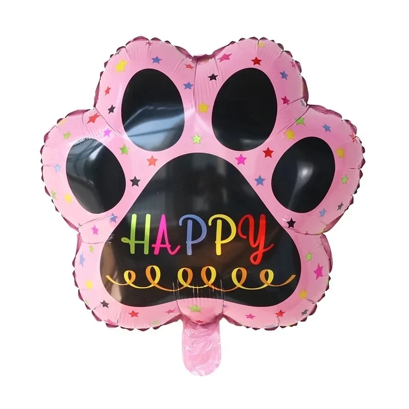 6pcs Pets Dog Paw Bone foil Balloons Let\'s Pawty balloon Party Supplies Paws Prints Balloons Dog Birthday Party Decorations