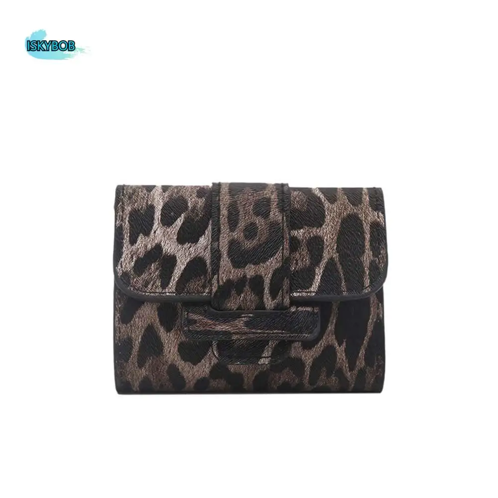 محفظة مضادة للرذاذ ومحمولة بطبعة الفهد ومحفظة متعددة البطاقات ومحفظة مربعة صغيرة كلاسيكية كلاسيكية من البولي يوريثان يوميًا #1