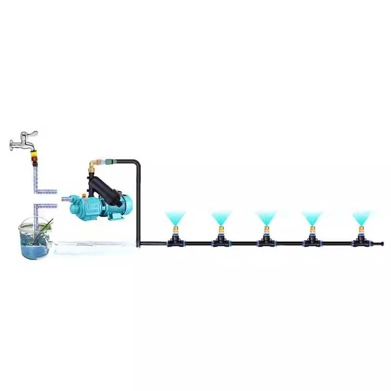 Construction site fence, dust removal and dust reduction spray system, regular atomization of the roof of the house