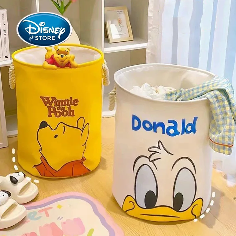 

Disney Dirty Clothes Storage Basket Oxford Cloth Folding Storage Bag Winnie The Pooh Donald Duck Bathroom Clothes Storage Bucket