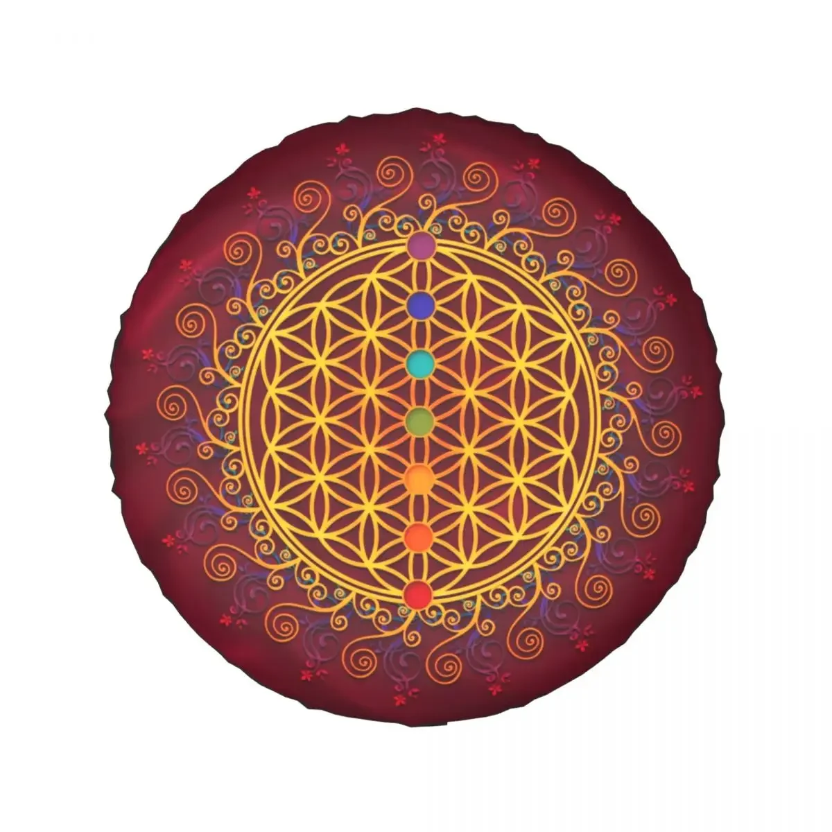 Buddha Buddhism Flower Of Life Spare Wheel Tire Cover for Honda CRV Zen Yoga Meditation Mandala Jeep RV SUV Camper Vehicle