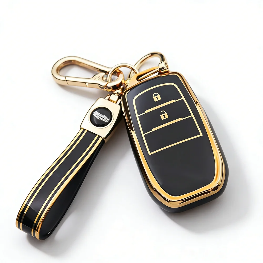 TPU Car Key Case for Toyota Corolla SE Camry 50 55 TLC200 Yaris Land Cruiser Prado150 RAV4 Venza SIENNA 2/3/4 Buttons Key Chains