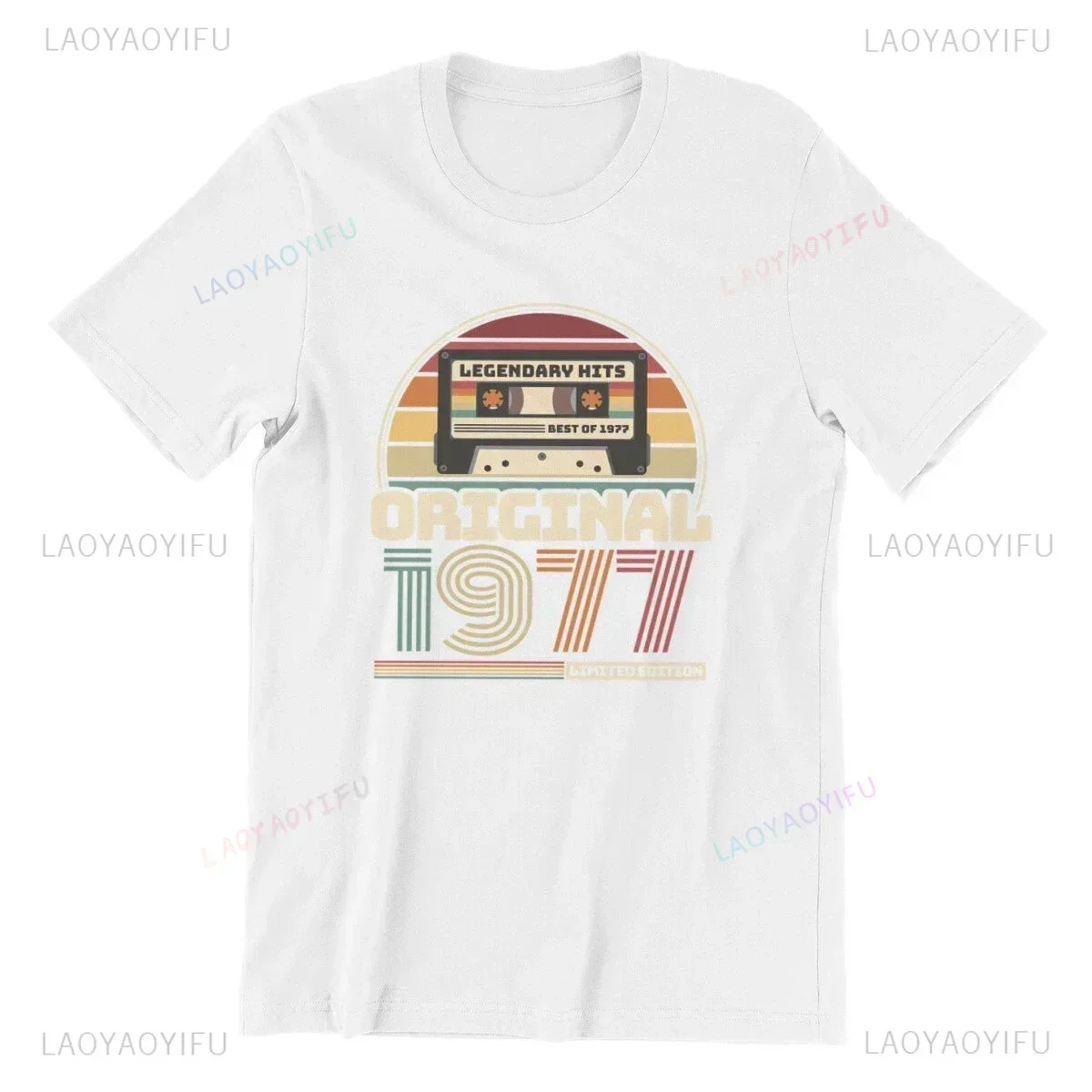 Born in 1977 Retro Limited Edition T Shirt Retro Tape Birthday 1977 Men Tee Fashion Fit Summer Short-sleev Cotton TShirt Unisex